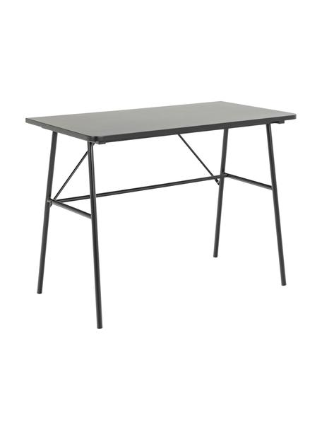 Schreibtisch Pascal in Schwarz, Tischplatte: Mitteldichte Holzfaserpla, Gestell: Metall, pulverbeschichtet, Schwarz, 100 x 75 cm