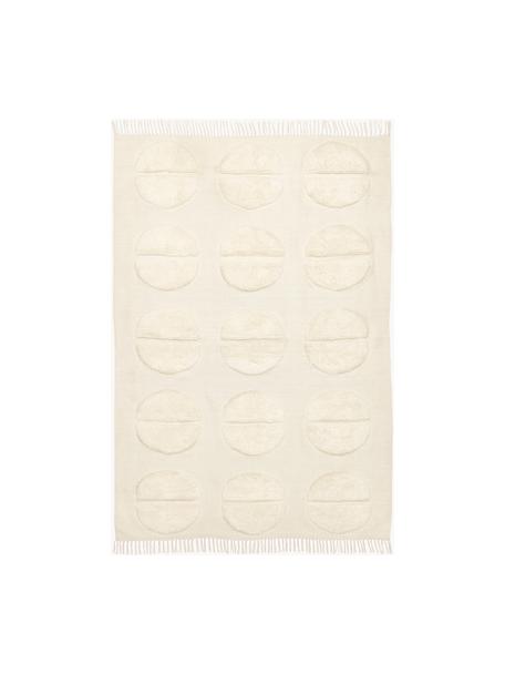 Tappeto in lana beige tessuto a mano con effetto alto-basso Anica, Beige, Larg. 80 x Lung. 150 cm (taglia XS)