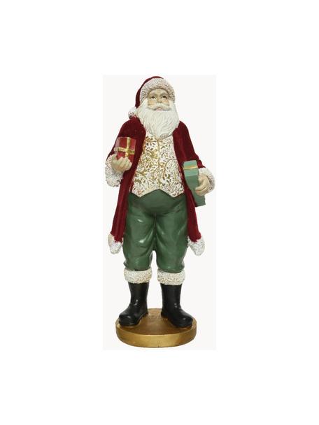 Weihnachtsmann-Figur Santa, Polyresin, Weiß, Grün, Rot, B 11 x H 24 cm