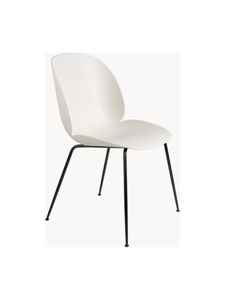 Chaise en plastique Beetle, Blanc, noir mat, larg. 56 x prof. 58 cm