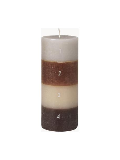 Adventskalenderkaars Helfarvet, Paraffine, Bruin, beige, Ø 7 x H 17 cm