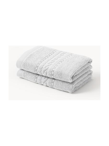 Asciugamano in varie misure Cordelia, Grigio chiaro, Asciugamano per ospiti XS, Larg. 30 x Lung. 50 cm, 2 pz