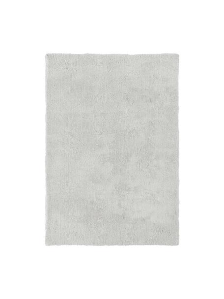 Alfombra mullida de pelo largo Leighton, Parte superior: microfibra (100% poliéste, Reverso: 70% poliéster, 30% algodó, Gris claro, An 80 x L 150 cm (Tamaño XS)