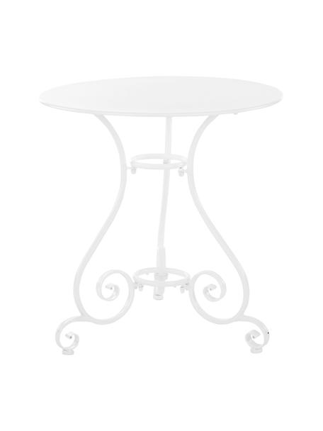 Tavolo da giardino in metallo Etienne, Acciaio, verniciato a polvere resistente agli agenti atmosferici, Bianco, Ø 70 x Alt.72 cm