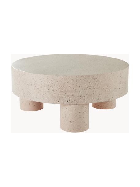 Mesa de centro redonda Malaro, Hierro con pintura en polvo, Beige moteado, Ø 90 cm