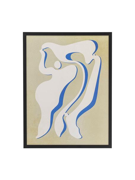 Póster con marco Lorenza, Tonos beige, azul, An 32 x Al 42 cm