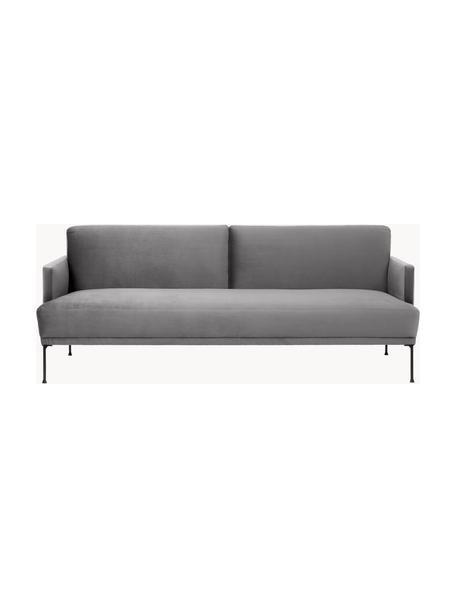 Sofá cama de terciopelo Fluente (3 plazas), Tapizado: terciopelo (poliéster de , Estructura: madera de pino maciza, Patas: metal con pintura en polv, Terciopelo gris, An 220 x F 88 cm