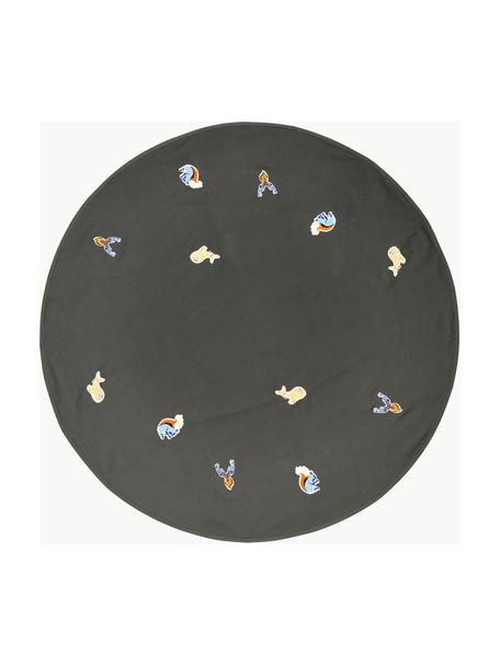 Tapis rond en coton pour sapin de Noël Deer, 100% coton, Vert foncé, Ø 120 cm