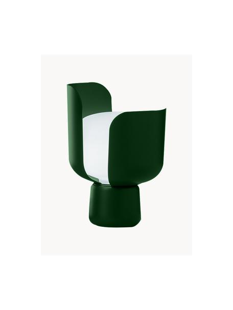 Malá stolní lampa Blom, ručně vyrobená, Bílá, tmavě zelená, Ø 15 cm, V 24 cm