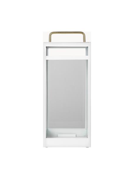 Lanterna Pure Nordic, Struttura: metallo rivestito, Manico: metallo, Bianco, Larg. 20 x Alt. 56 cm