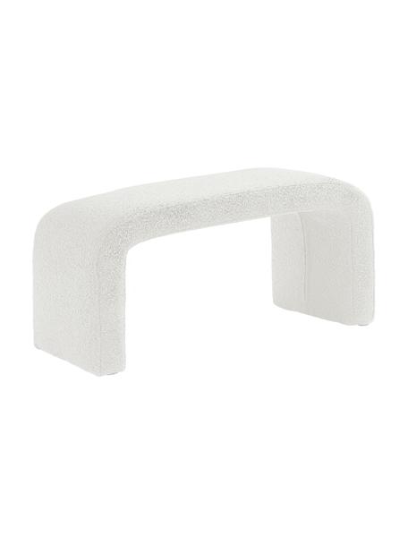 Banquette en tissu bouclé Penelope, Tissu bouclé blanc, larg. 110 x haut. 46 cm