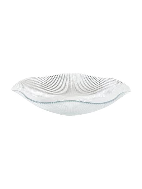 Ensaladera de vidrio con relieves Luce, Vidrio, Transparente, Ø 36 x Al 8 cm