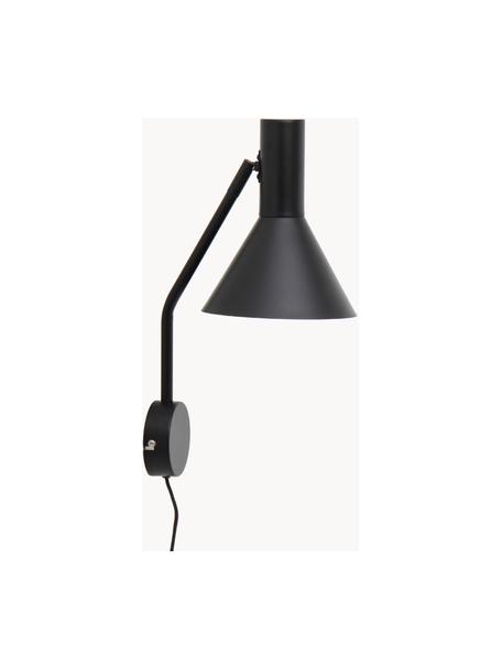 Nastaviteľná nástenná lampa Lyss, Čierna, H 18 x V 42 cm