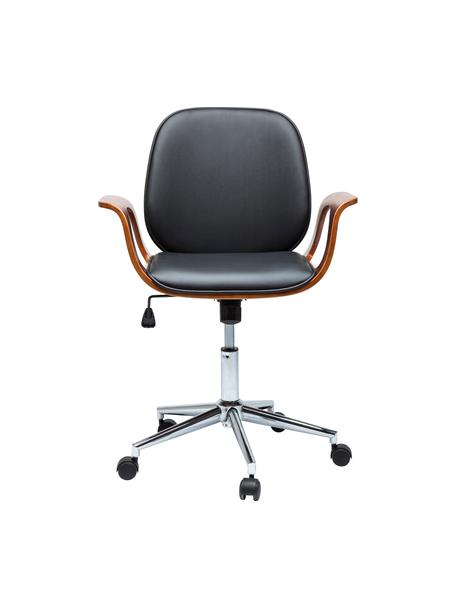 Kancelárska otočná stolička z umelej kože Patron, výškovo nastaviteľná, Hnedá, čierna, Š 67 x H 56 cm