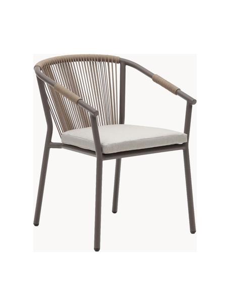 Záhradná stolička s opierkami s výpletom Lay, Svetlobéžová, sivobéžová, Š 63 x H 59 cm