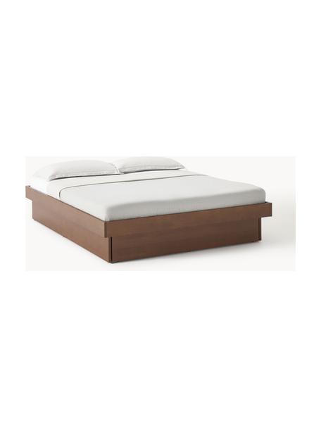 Dřevěná postel s úložným prostorem Sato, Ořechové dřevo, Š 160 cm, D 200 cm