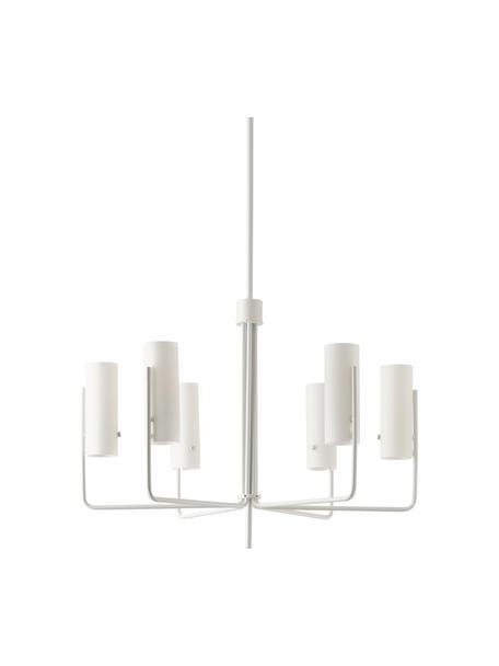 Grote hanglamp Vivian, Lampenkap: glas, Baldakijn: gecoat metaal, Wit, Ø 65 x H 88 cm
