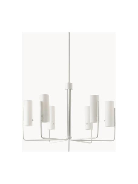 Grote hanglamp Vivian, Lampenkap: glas, Baldakijn: gecoat metaal, Wit, Ø 65 x H 88 cm