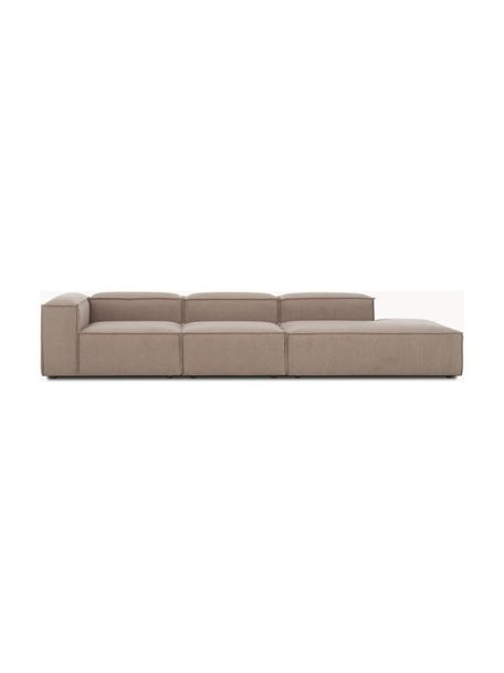 Méridienne modulable XL Lennon, Tissu taupe, larg. 357 x prof. 119 cm, dossier à droite