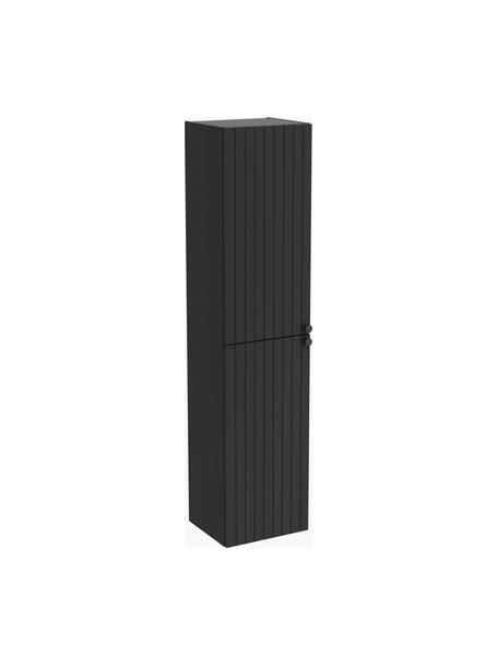 Armadietto bagno alto con superficie opaca Emil, Manico: alluminio rivestito, Antracite, Larg. 42 x Alt. 180 cm