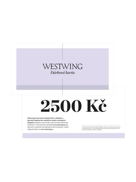 Dárková karta, Jemný papír, vysoce kvalitní obálka, Bílá, fialová, 2500