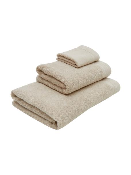 Súprava uterákov z organickej bavlny Premium, 3 diely, Béžová, Súprava s rôznymi veľkosťami