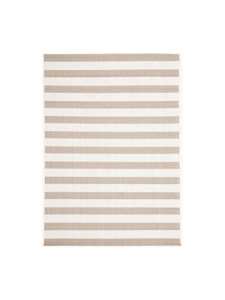 Pruhovaný interiérový/exteriérový koberec Axa, 86 % polypropylen, 14 % polyester, Tlumeně bílá, béžová, Š 160 cm, D 230 cm (velikost M)