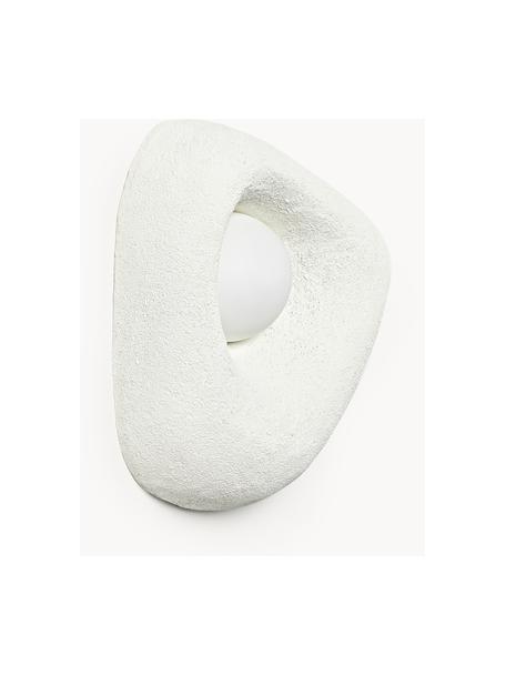 Wandlamp Monsti met zandafwerking, Lampenkap: glas, Gebroken wit, B 26 x H 9 cm