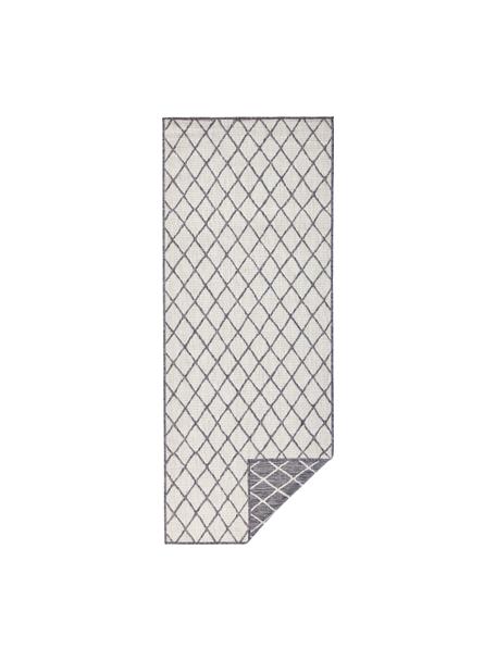 Tapis réversible intérieur-extérieur gris/crème Malaga, 100 % polypropylène, Gris, couleur crème, larg. 80 x long. 250 cm