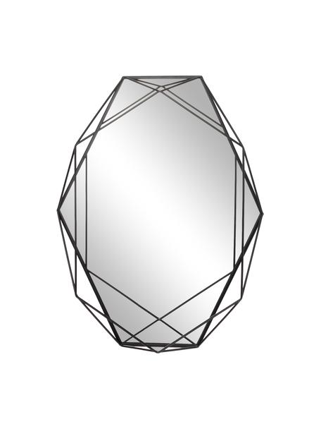 Nástěnné zrcadlo s ocelovým rámem Prisma, Černá, Š 43 cm, V 57 cm