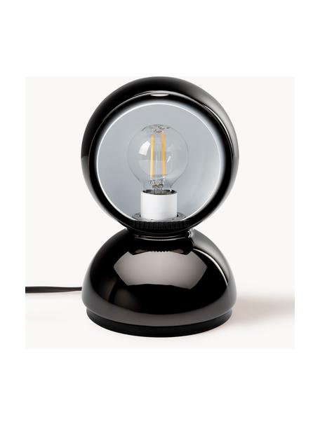 Kleine verstelbare tafellamp Eclisse, Lampenkap: polycarbonaat, technopoly, Frame: gecoat staal, Zwart, Ø 12 x H 18 cm