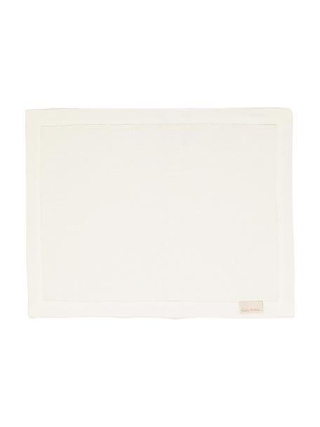Tovaglietta americana in lino Alanta 6 pz, Bianco crema, Larg. 38 x Lung. 50 cm
