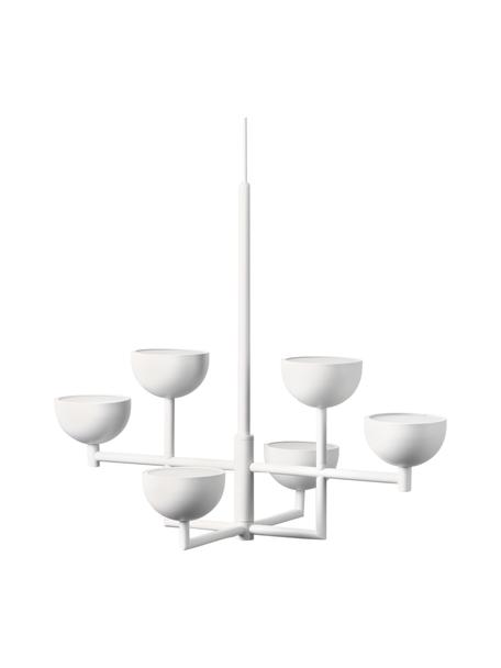 Lámpara de techo grande LED Paula, Estructura: metal con pintura en polv, Anclaje: metal con pintura en polv, Cable: cubierto en tela, Blanco, An 55 x Al 49 cm