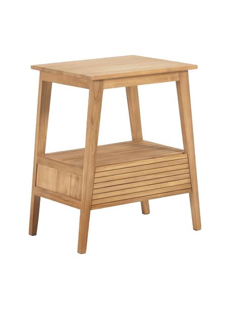 Meuble sous-lavabo salle de bains teck massif Kuveni, larg. 70 cm, Bois de teck, Bois de teck, larg. 70 x haut. 80 cm