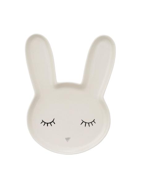 Piatto per bambini in gres Rabby, Gres, Bianco crema, Larg. 17 x Alt. 24 cm