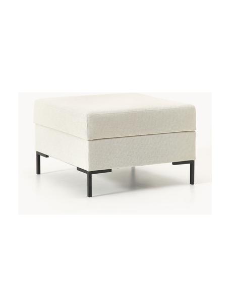 Pouf avec rangement Luna, Tissu blanc cassé, noir, larg. 77 x haut. 49 cm