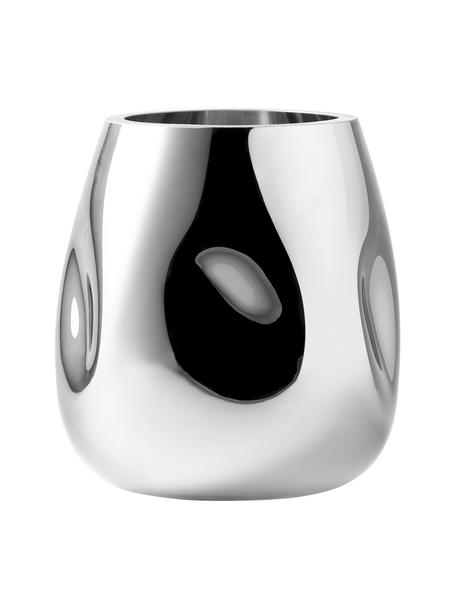 Vaso piccolo in vetro soffiato Mirror, Cromato, Ø 16 x Alt. 17 cm