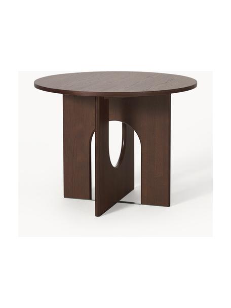 Tavolo rotondo Apollo, in varie misure, Gambe: legno di quercia laccato,, Legno di quercia laccato marrone scuro, Ø 100 cm