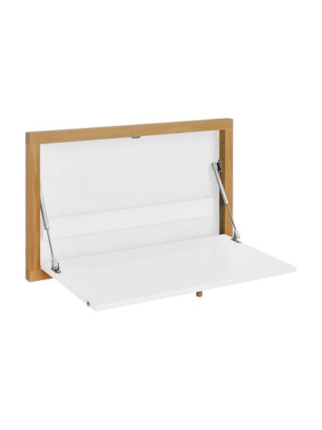 Nástěnný rozkládací psací stůl Brenta, Bílá, světle hnědá, Š 74 cm, V 44 cm