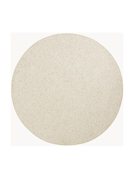 Tapis rond à poils ras en bouclette Lyon, Blanc crème, Ø 133 cm (taille M)