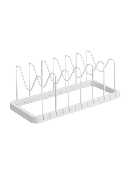 Porta pentole allungabile Tower, Plastica (ABS), acciaio rivestito, Bianco, Larg. 42-82 x Alt. 18 cm