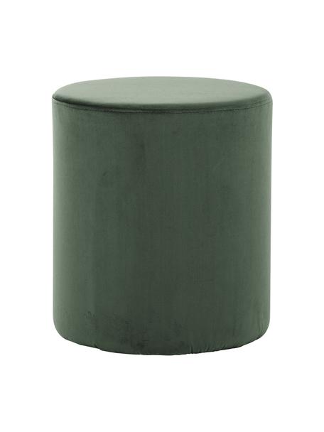 Fluwelen poef Daisy, Bekleding: fluweel (polyester), Frame: multiplex, Fluweel groen, Ø 38 x H 45 cm