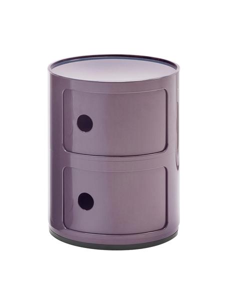 Table d'appoint design 2 compartiments, violet Componibili, Plastique, certifié Greenguard, Violet, Ø 32 x haut. 40 cm