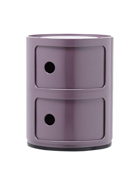 Design container Componibili 2 modules in paars, Kunststof, Greenguard gecertificeerd, Glanzend paars, Ø 32 x H 40 cm