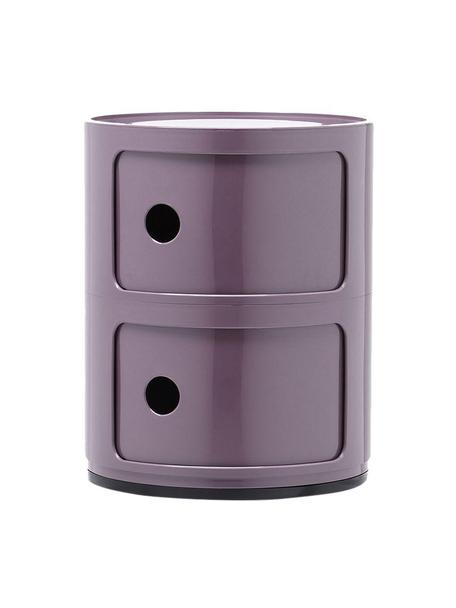 Design Container Componibili, 2 Elemente, Kunststoff, Greenguard-zertifiziert, Lila, glänzend, Ø 32 x H 40 cm