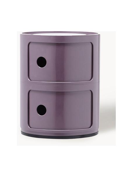 Design Container Componibili, 2 Elemente, Kunststoff (ABS), lackiert, Greenguard-zertifiziert, Lavendel, glänzend, Ø 32 x H 40 cm