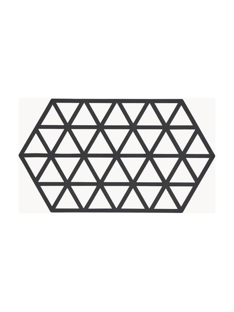 Dessous-de-plat en silicone Triangle, Silicone, Noir, larg. 14 x long. 24 cm