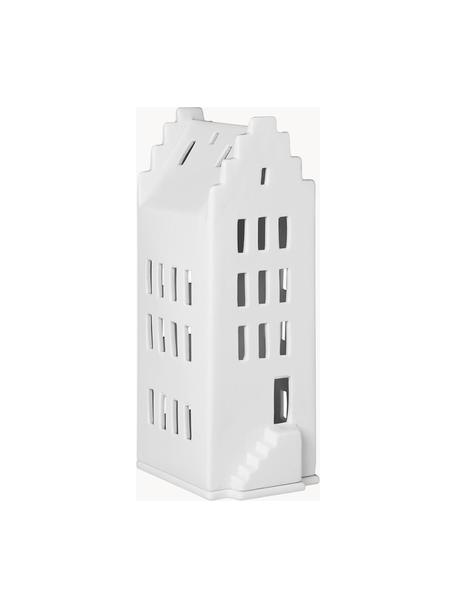 Hoge porseleinen lichthuis Living, H 20 cm, Porselein, Wit, B 8 x H 20 cm
