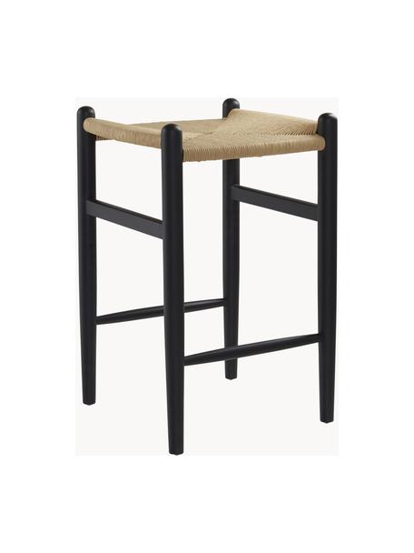 Barová stolička z březového dřeva Nattavaara, Černá, béžová, Š 42 cm, V 65 cm