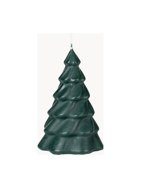 Vánoční svíčka ve tvaru vánočního stromečku Pinus, Parafín, Tmavě zelená, Ø 10 cm, V 14 cm